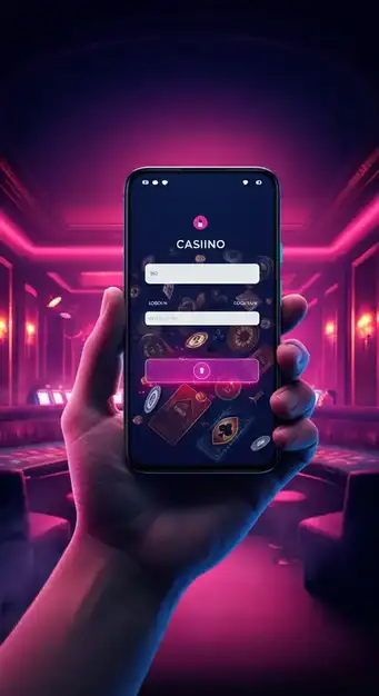 Formulaire de connexion moderne du Rizz Casino, avec des champs d'identification clairs et une icône de cadenas pour la sécurité.